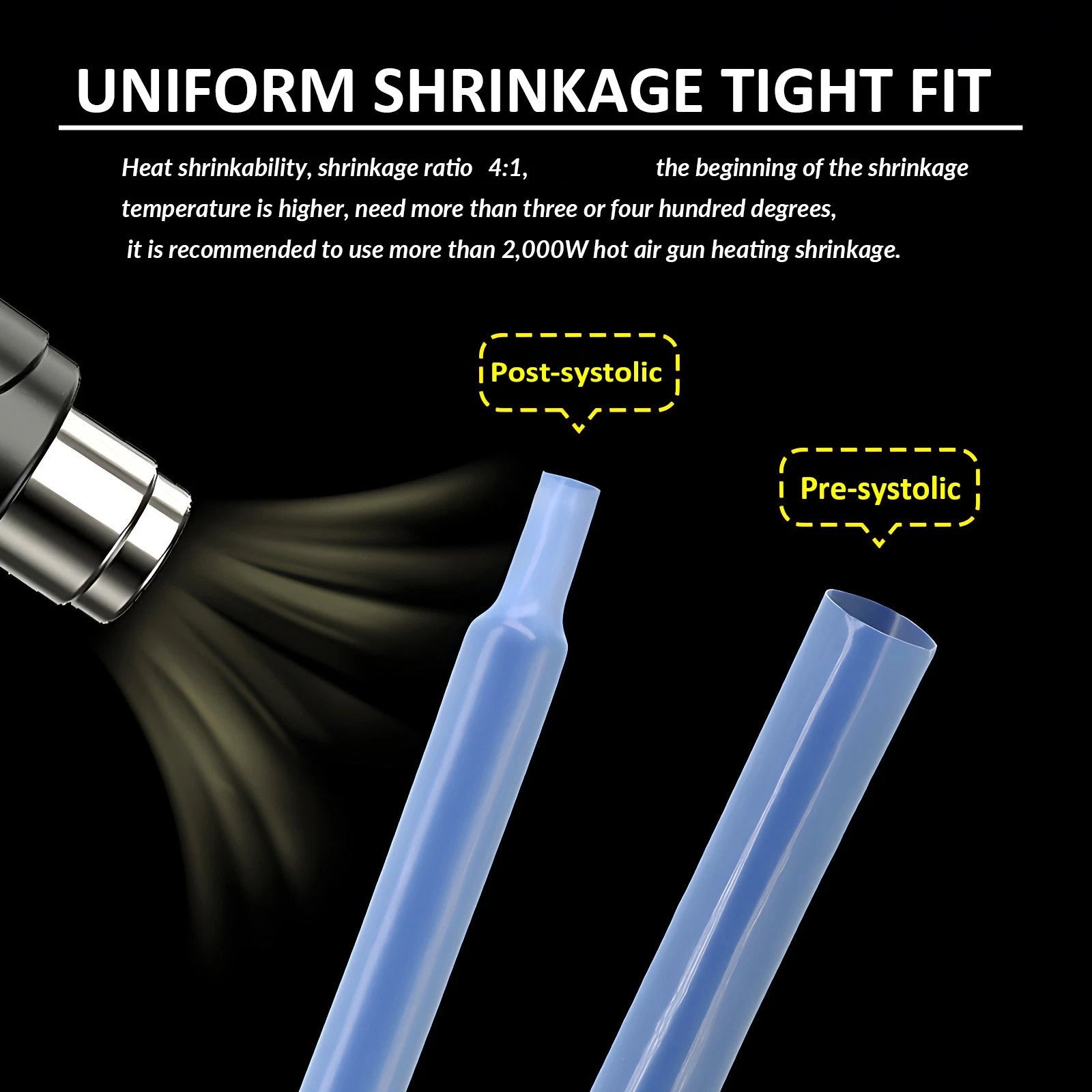 Clear PTFE 4:1 Heat Shrink Tubing — 260°C High Temp, φ0.5mm–φ40mm