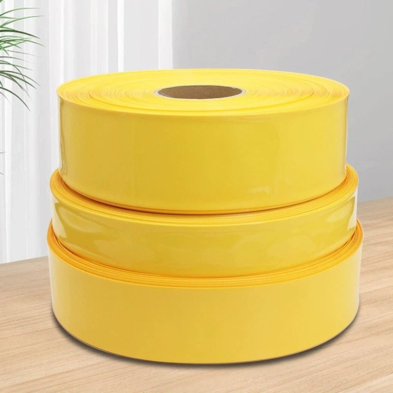 Yellow PVC Heat Shrink Tubing — 7mm to 200mm Flat Width, Battery & Wire Insulation Sleeve - HomeDIYer