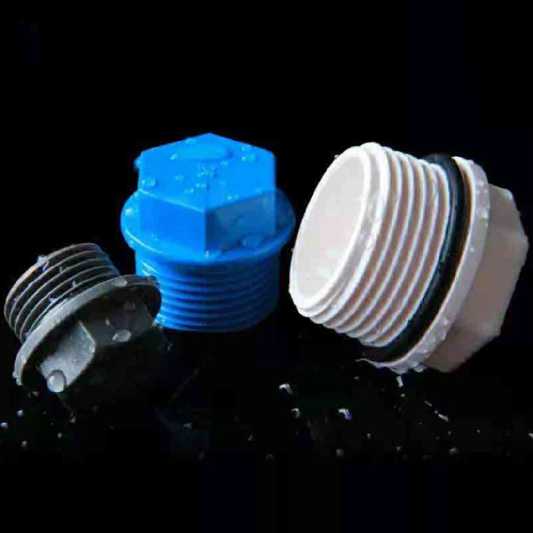 PVC Threaded Plug Male 1 2" 3 8" 1" BSP Pipe Fittings Pond Aquarium Threaded End