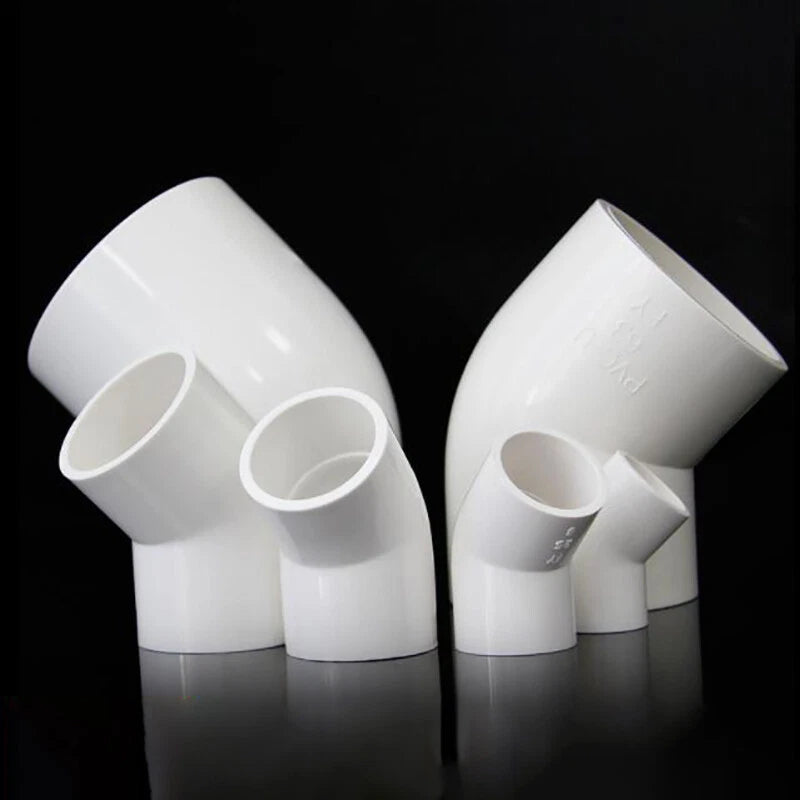 PVC Pipe Fittings 45° Elbow Socket ID 16mm - 200mm Solvent Weld White Blue Grey