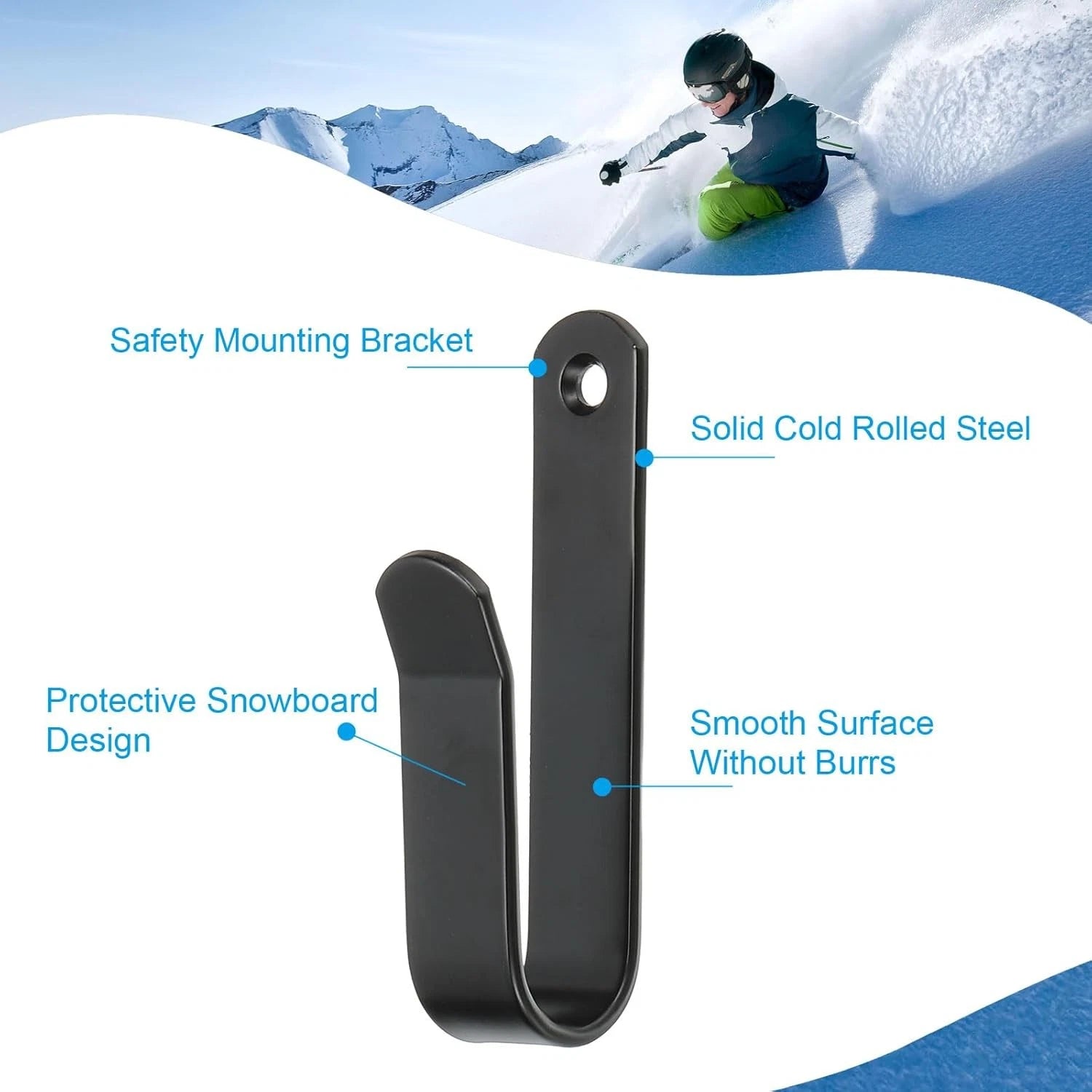 Wall Mount Snowboard Wall Rack Horizontal Snowboard Mount Storage Shelf Brackets