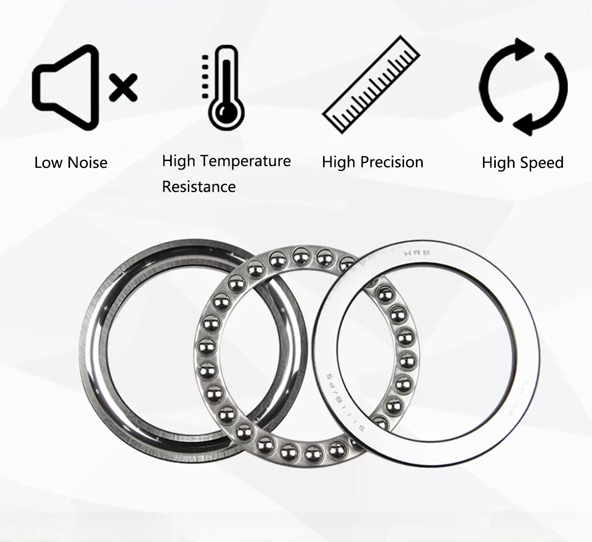 High-Quality Thrust Ball Bearings, All Sizes (Model Nos. 51100-51105)