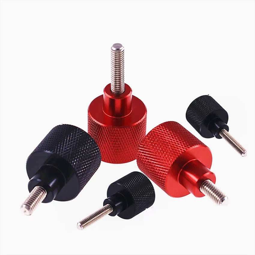 1/4 - 20 Knurled Thumb Screws — Aluminum & Stainless Steel | Black & Red | 6–60mm - HomeDIYer