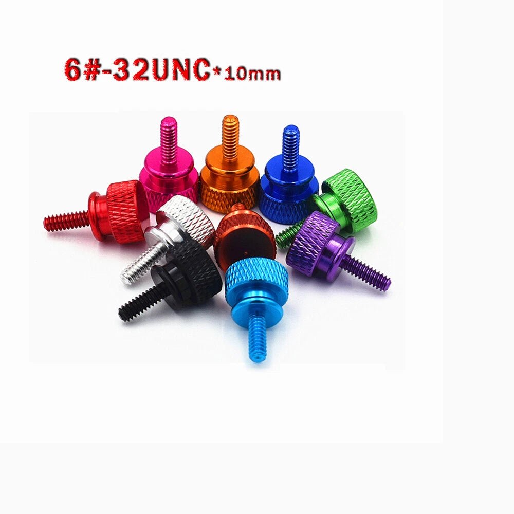UNC 6 - 32 Anodized Aluminum Knurled Thumb Screws — 10mm & 20mm, 10 Colors - HomeDIYer