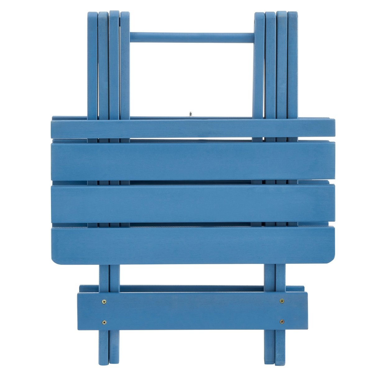 Folding Square Table Patio Outdoor solid wood Table for Backyard, Balcony, Portable Design Space - Saving Blue Color - HomeDIYer