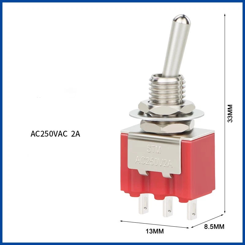 Toggle Switch 3/6 Pin, 2/3 Position, 120/250VAC — Car, Boat & Marine Panel
