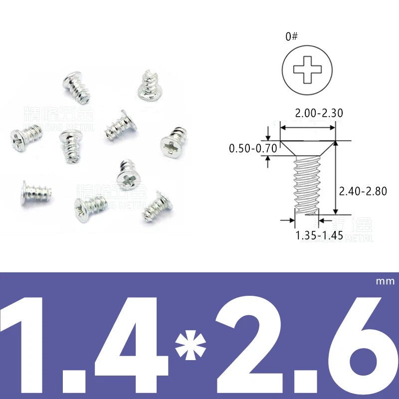 Phillips Countersunk Flat Head Machine Screws M1.2–M1.8 | Zinc & Nickel Plated - HomeDIYer