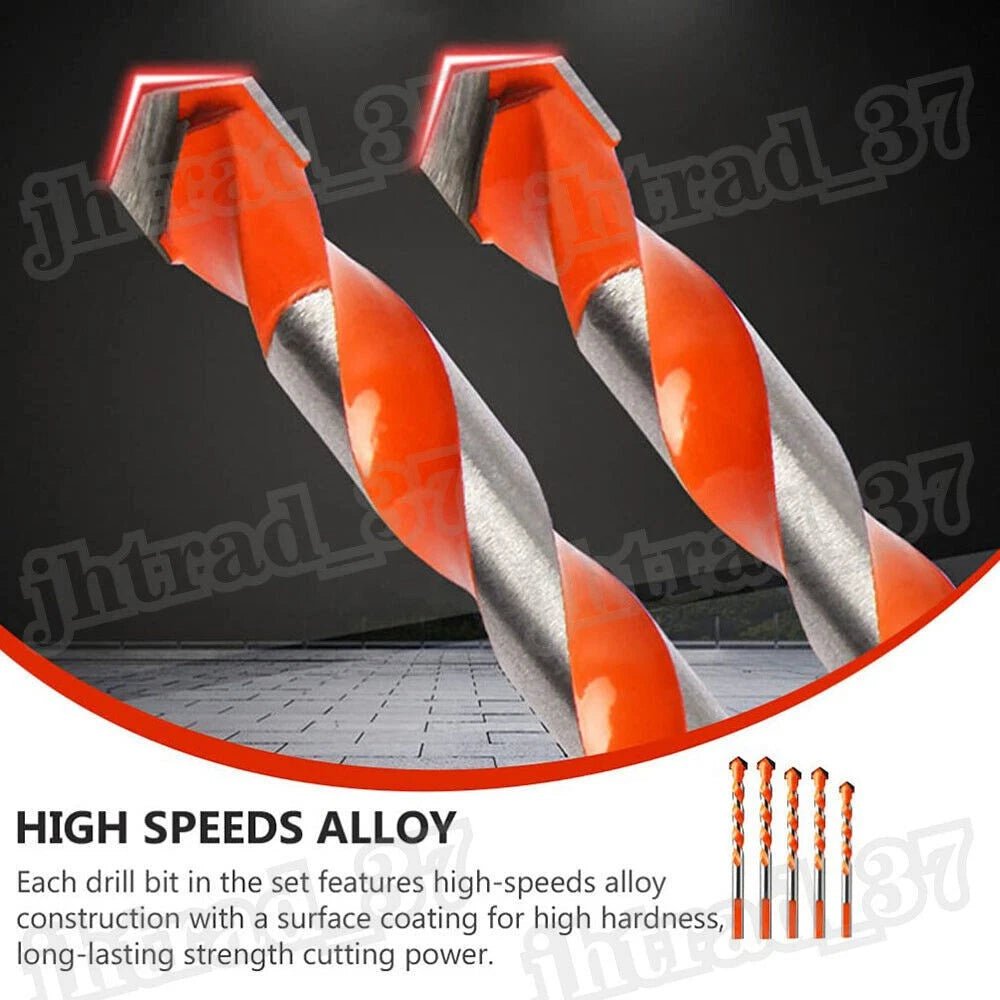 5 - Piece Triangular Shank Drill Bit Set — Alloy Steel, Multi - Material (6–12mm) - HomeDIYer
