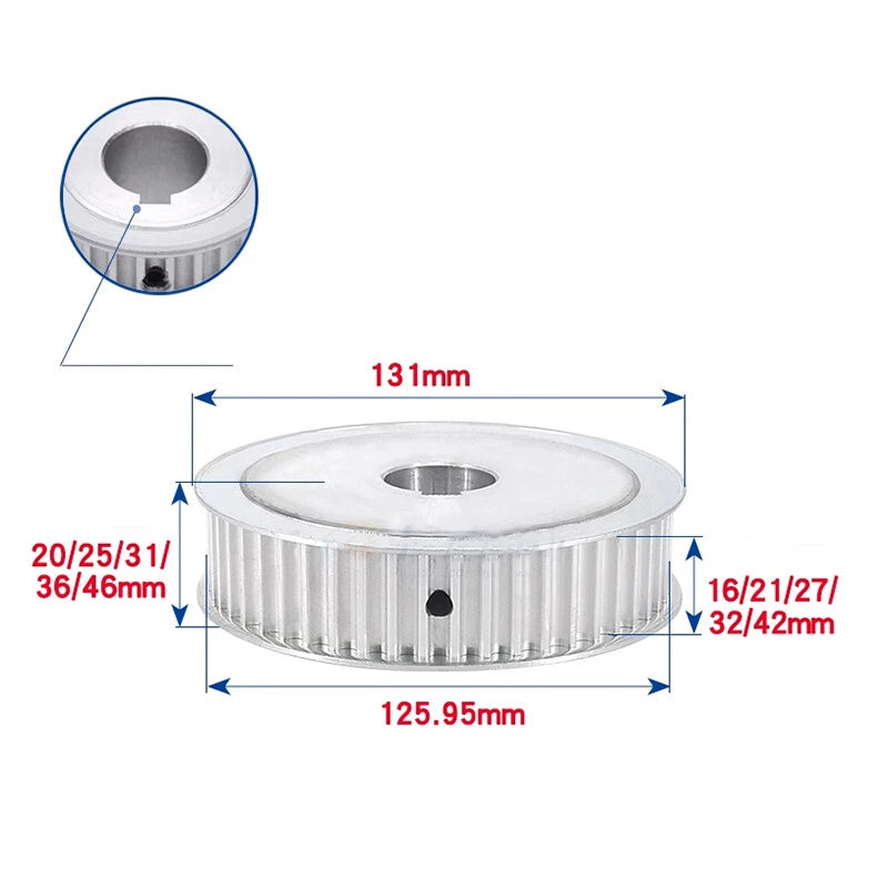 8M Timing Belt Drive Pulley AF-type 50T/60T Bore 14mm-40mm Slot 16/21/27/32mm