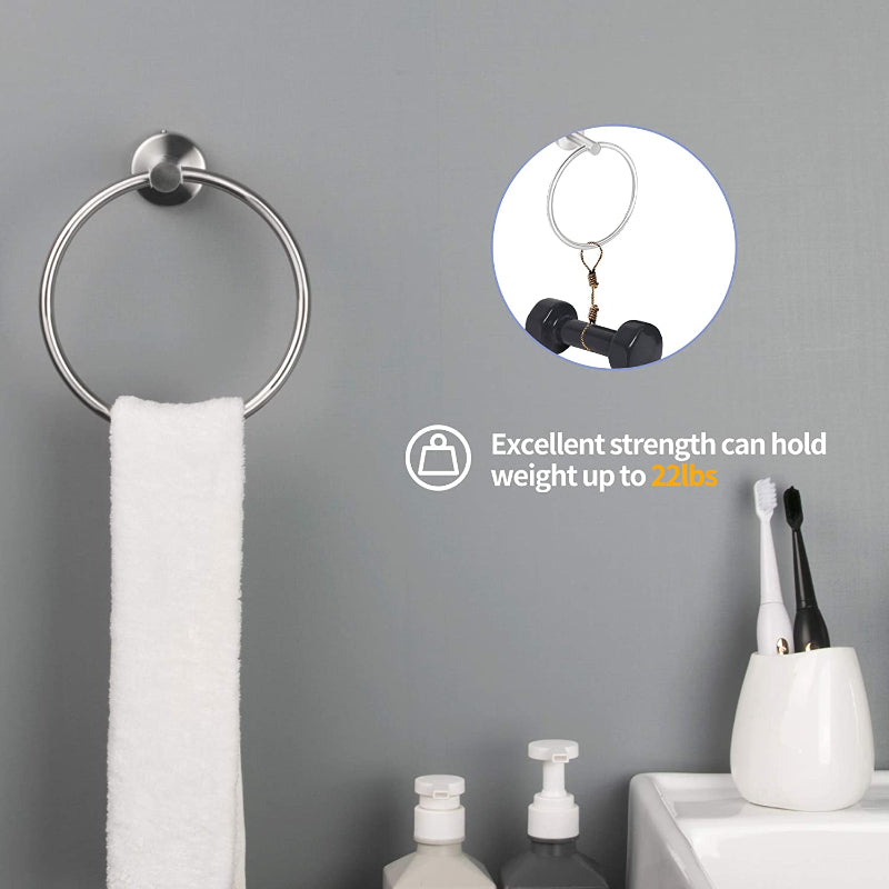 6-Piece Stainless Steel Bathroom Towel Rack Set – Wall Mount, Brushed Nickel, Complete Hardware Kit