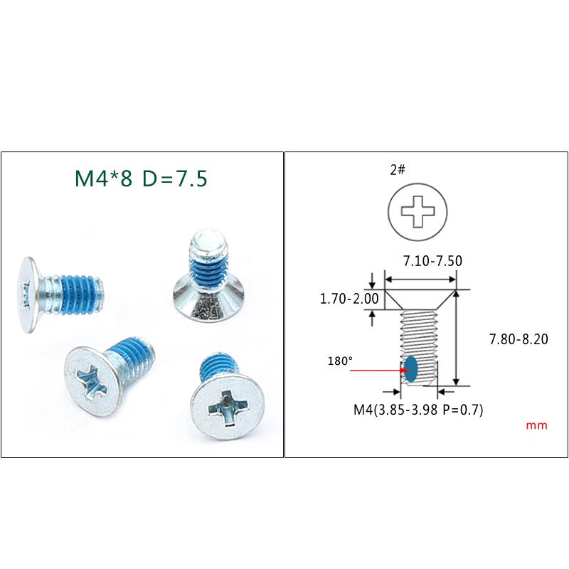 M4 M5 M6 Phillips Countersunk Screws – Zinc Plated Carbon Steel, 6–24mm Lengths (Bulk Pack)