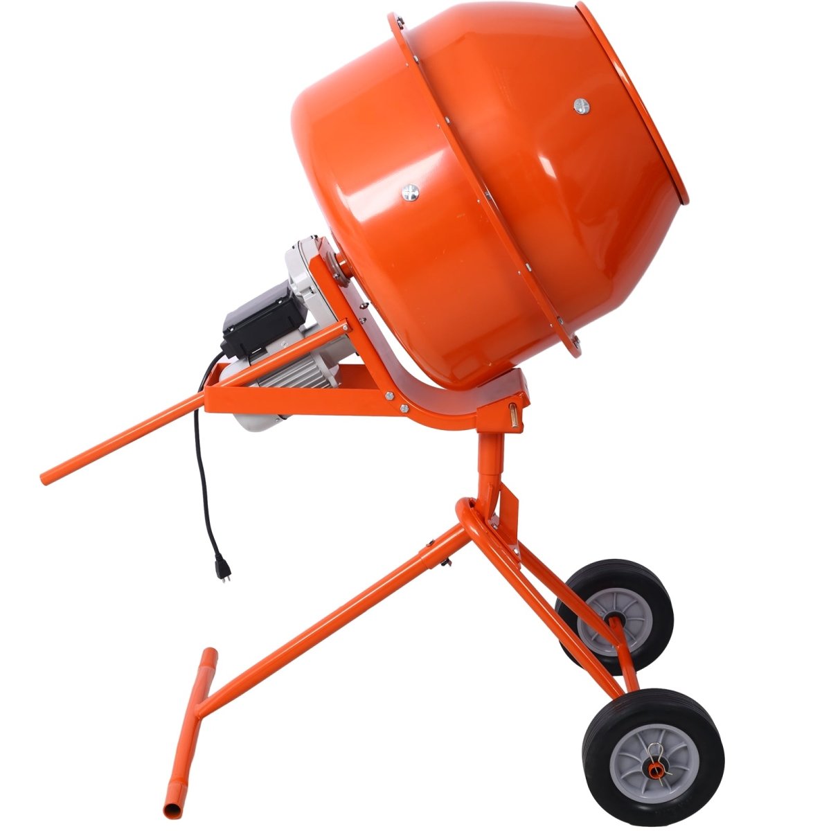 370W Portable Electric Concrete Mixer Cement Mixing Barrow Machine Mixing Mortar Handle with Wheel (4.6 cu/ft.) - HomeDIYer