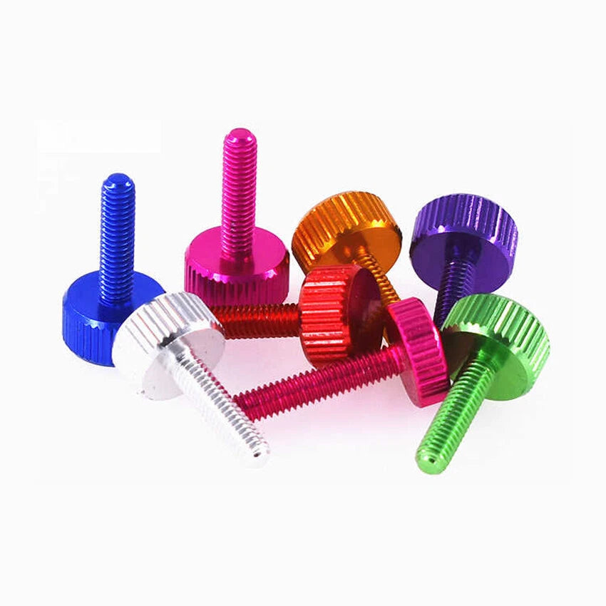 Aluminium Alloy Knurled Thumb Screws M4x8/10/12mm Hand Grip Knob Bolts Colourful