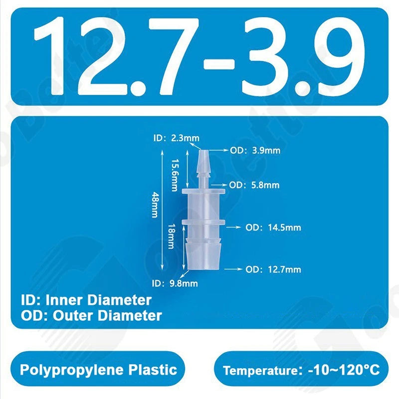Plastic Straight Barbed Connector Reducer Joiner Tubing Pipe Hose Fitting Water