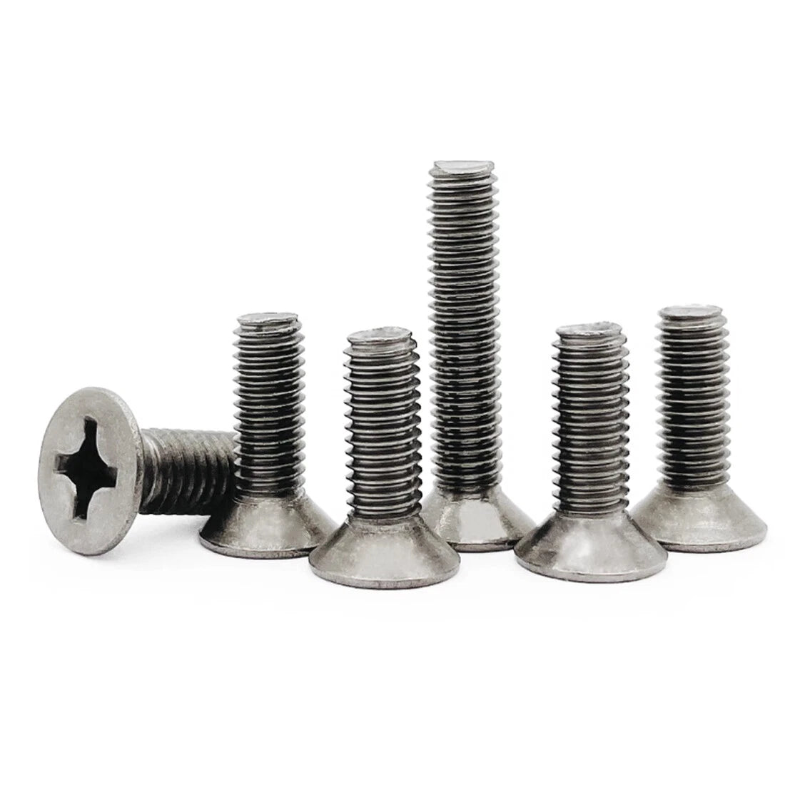 M1.6–M6 Titanium Phillips Countersunk Flat Head Screws – TA2 / Grade 2, Fully Threaded (4–50mm)