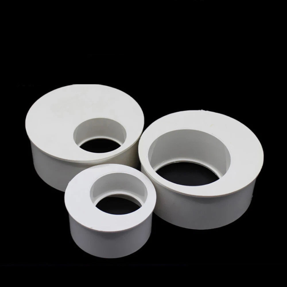 PVC Pipe Eccentric Reducing Bushing Fittings Connector Joints ID 50-160mm White