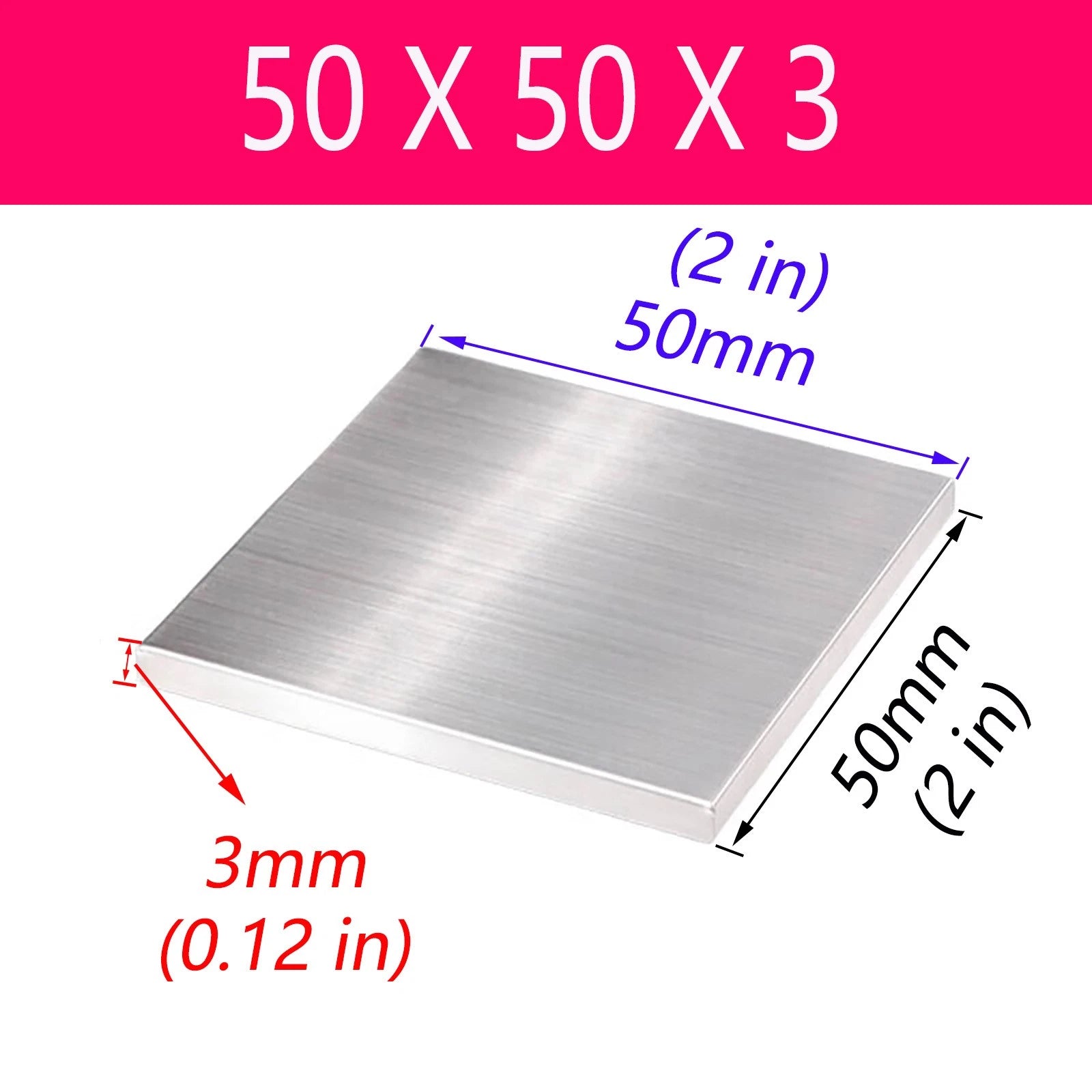 Stainless Steel Sheet Bright Polish 3mm Thick Many Size Grade A2 304 L50-450mm
