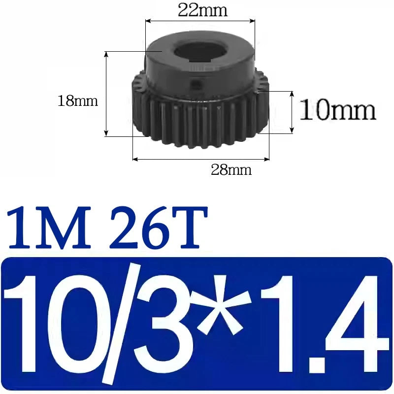 Spur Gears 1 Mod Transmission Gear With Step 45# Steel Pinion Motor Gear 10T~29T