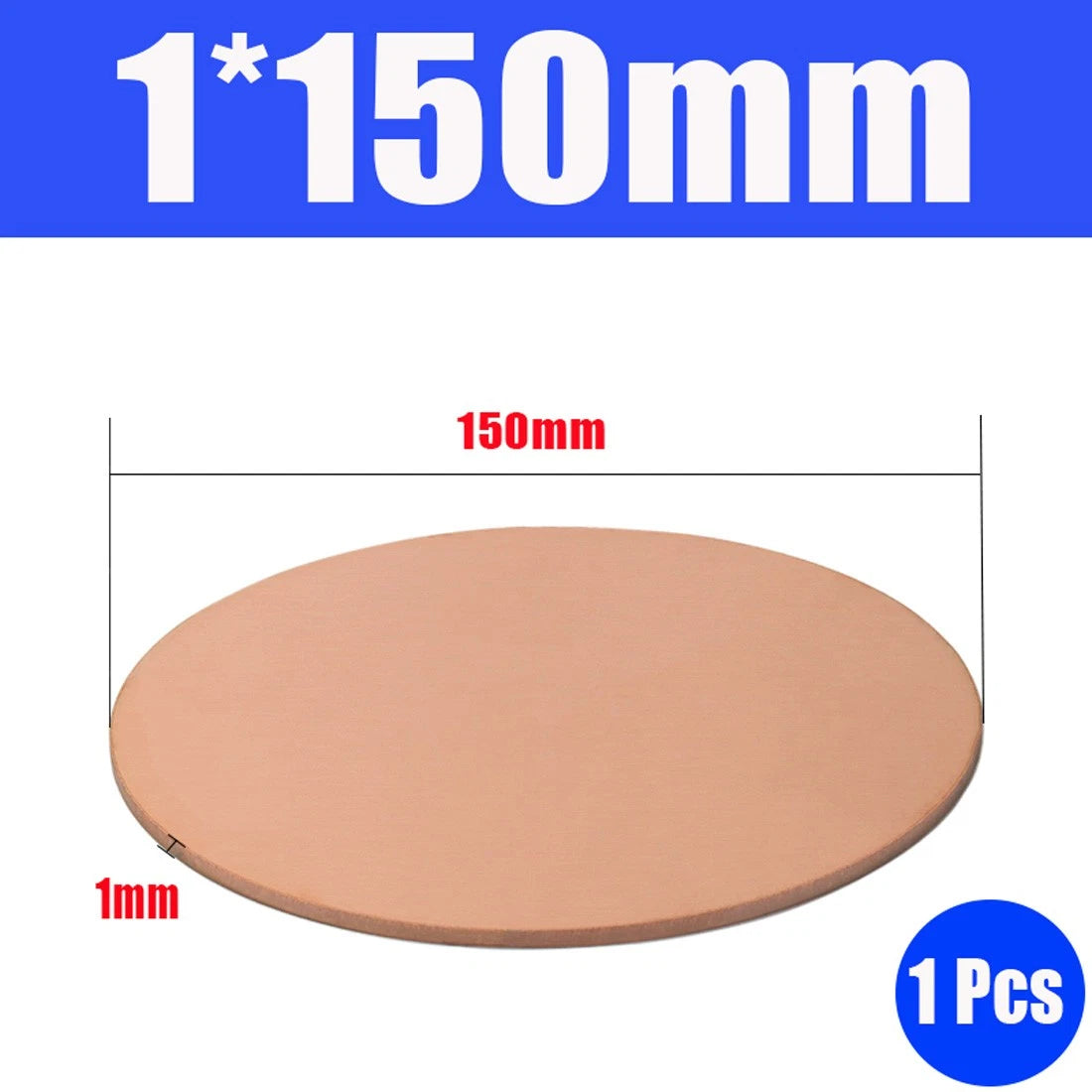 Thick 0.5-1.5mm Solid 99% Pure Copper Blanks Discs Ø 10-300mm Round Plate Metal