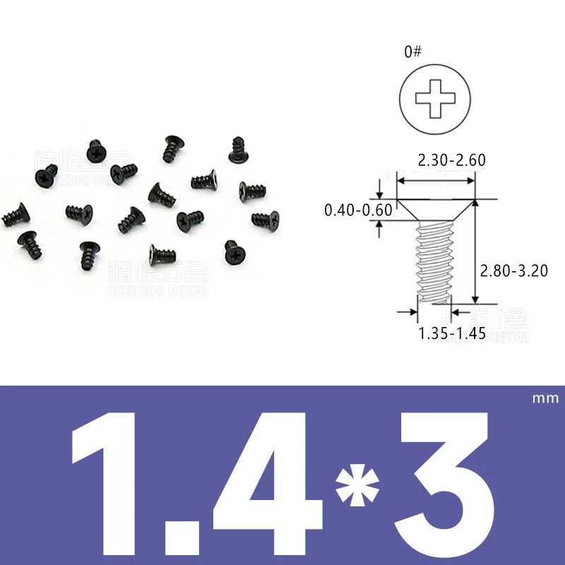 Phillips Countersunk Flat Head Machine Screws M1.2–M1.8 | Zinc & Nickel Plated - HomeDIYer