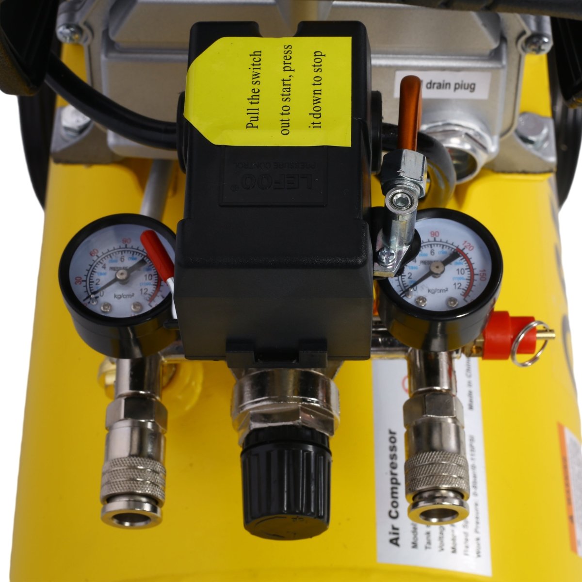 3.5HP Portable 10 Gallons Oil - Lubricated Air Compressor Tank Ultra Quiet Horizontal Tank Adjustable Pressure with Built - in Wheel - HomeDIYer