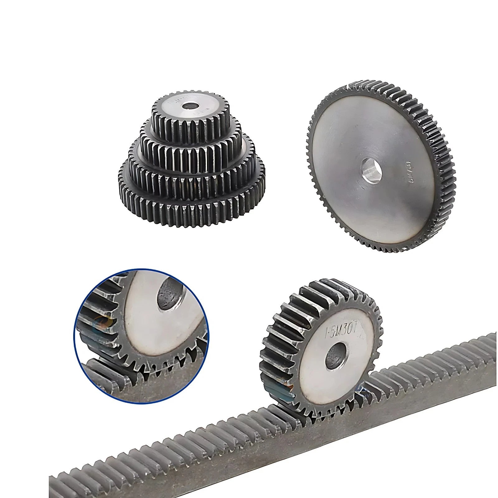 1/1.5/2 Mod 12T-150T Spur Gear 45# Steel Pinion Gear Thickn10-20mm Transmission