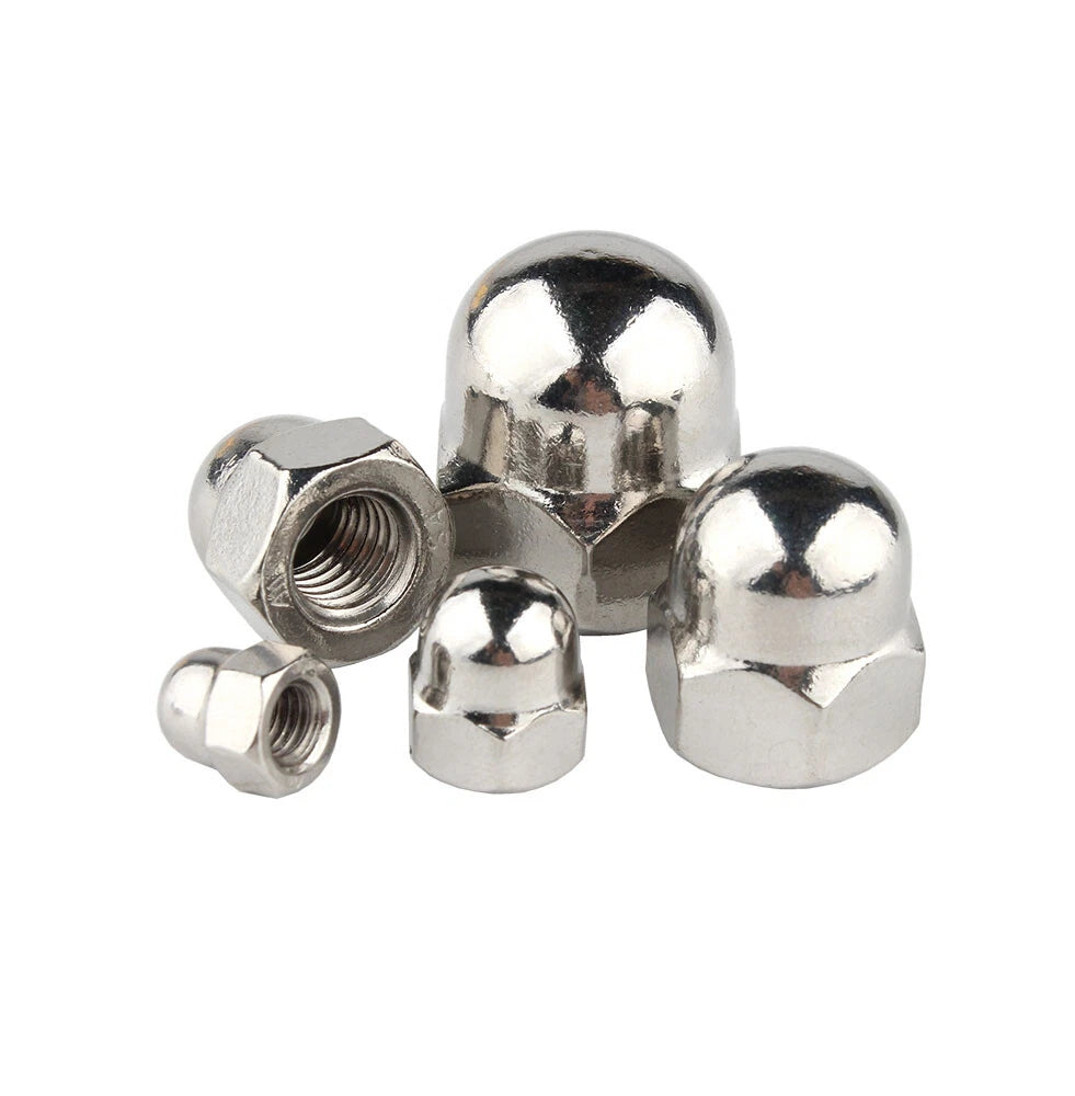 304 Stainless Steel Cap Nuts M3–M12 – Acorn Dome Nuts, Rust-Resistant