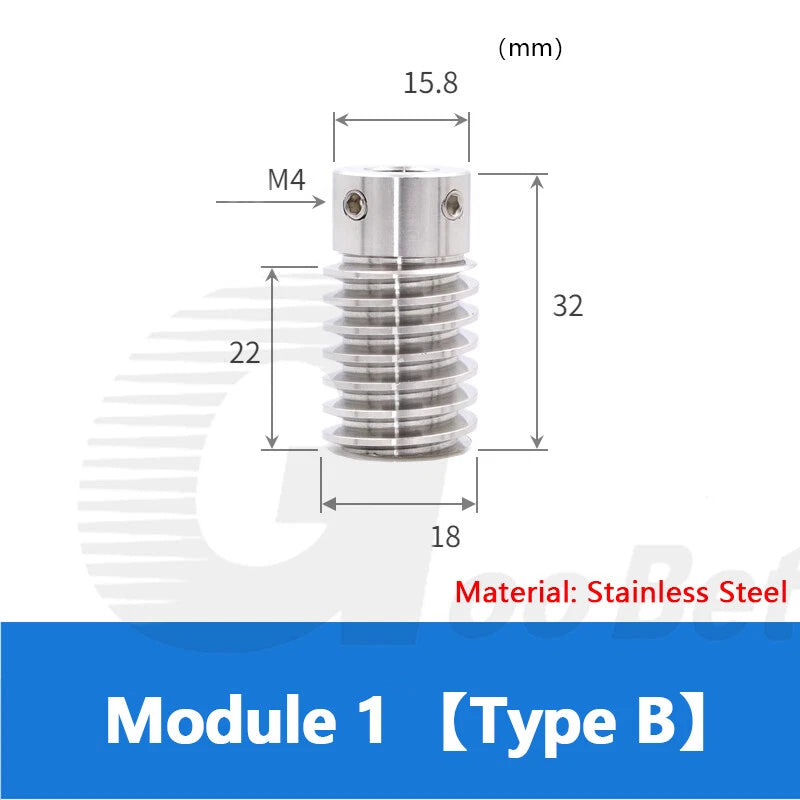 Module 1 Steel Worm Shaft Plastic Worm Gear Wheel 15 - 80 Tooth Nylon Precision