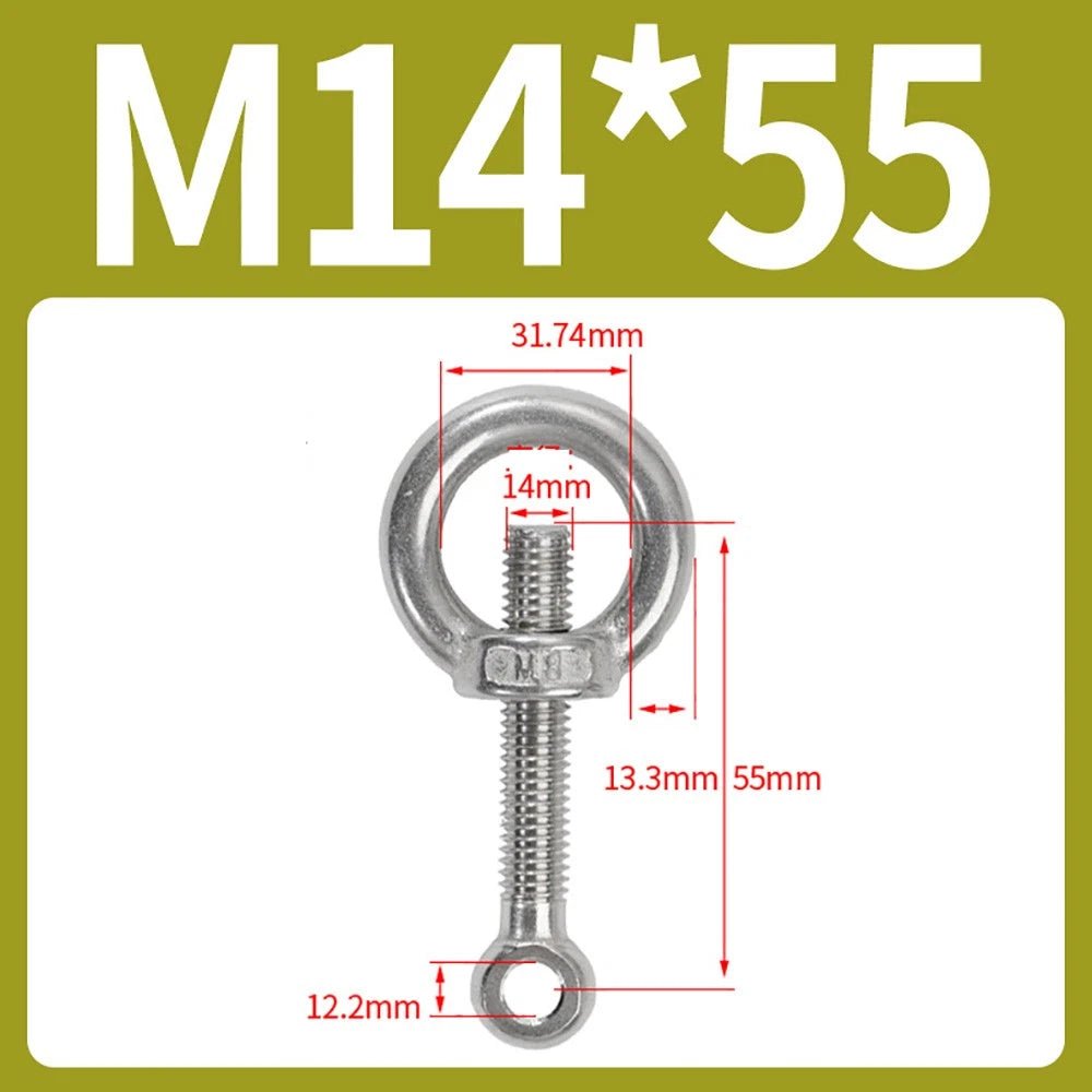 M14–M24 Lifting Eye Bolt & Eye Nut Set | 304 Stainless Steel | 50–200mm - HomeDIYer
