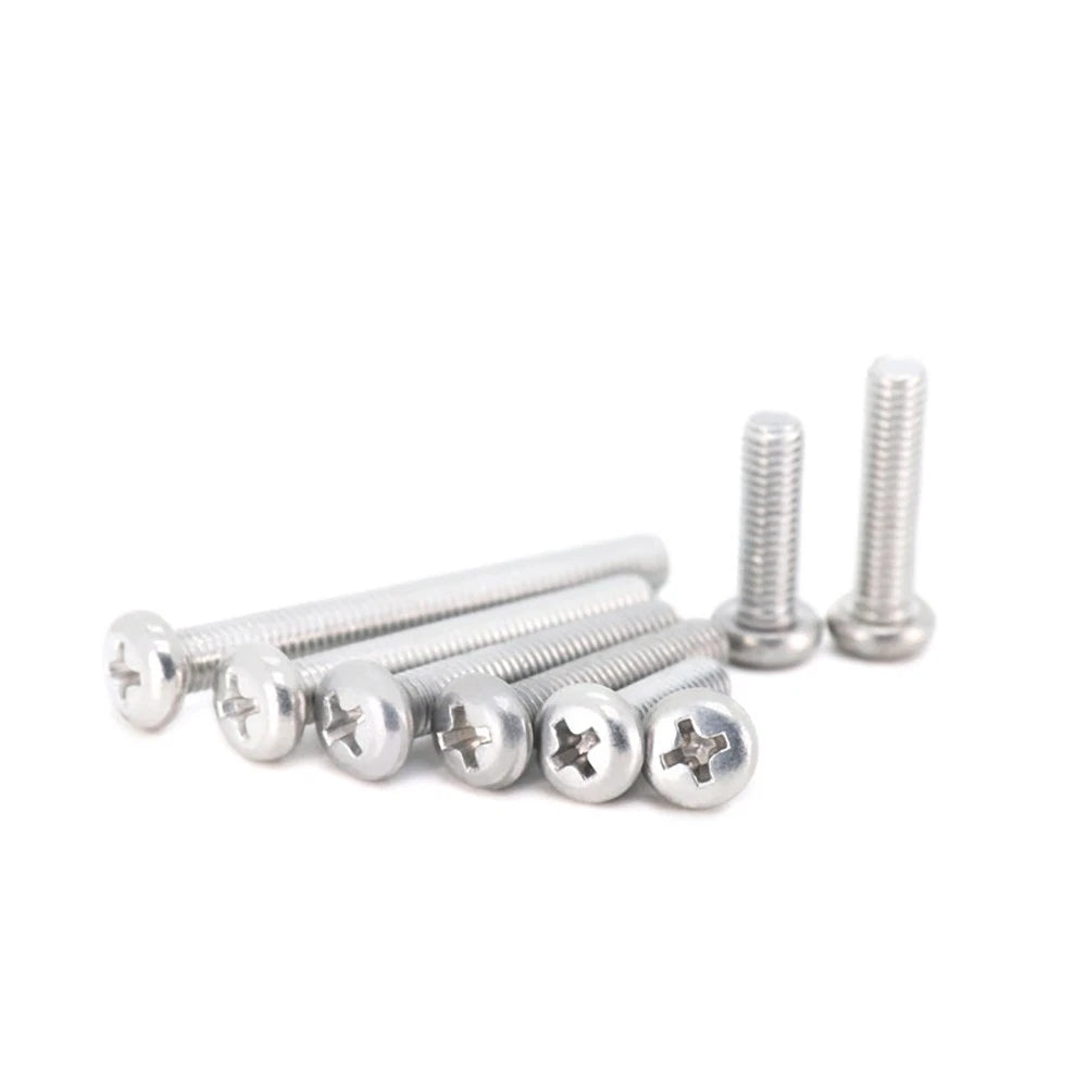 6063 Aluminium Phillips Pan Head Machine Screws DIN 7985 — M1.7 to M6 Metric