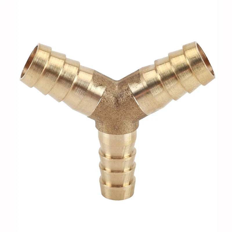 Brass Hose Tail Y-Piece Reducer Connector — Air Water Gas Fuel Pipe Fitting