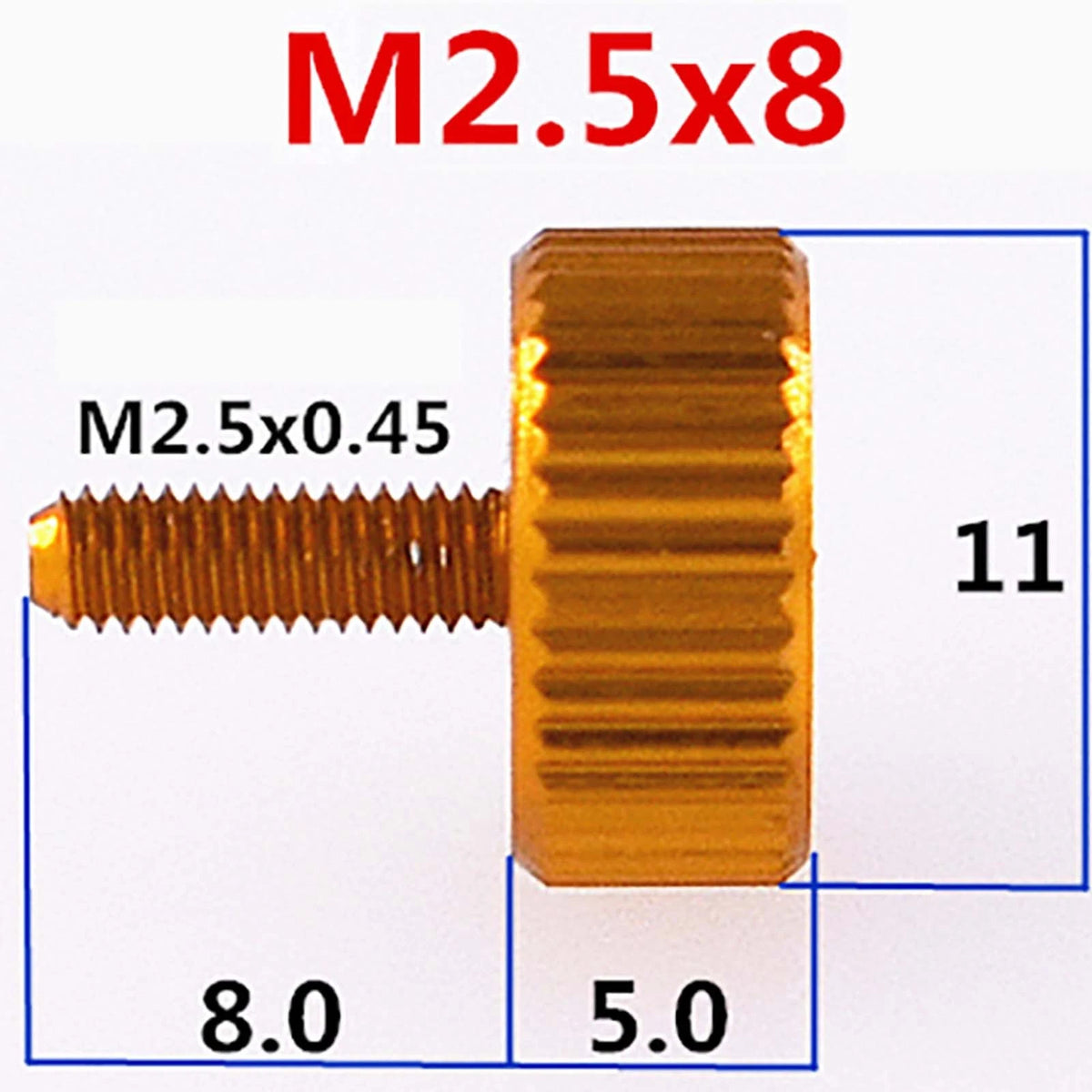 Colorful Thumb Knurled Screws M2.5 M2.6 M4 — Hand Tighten Knob Bolts