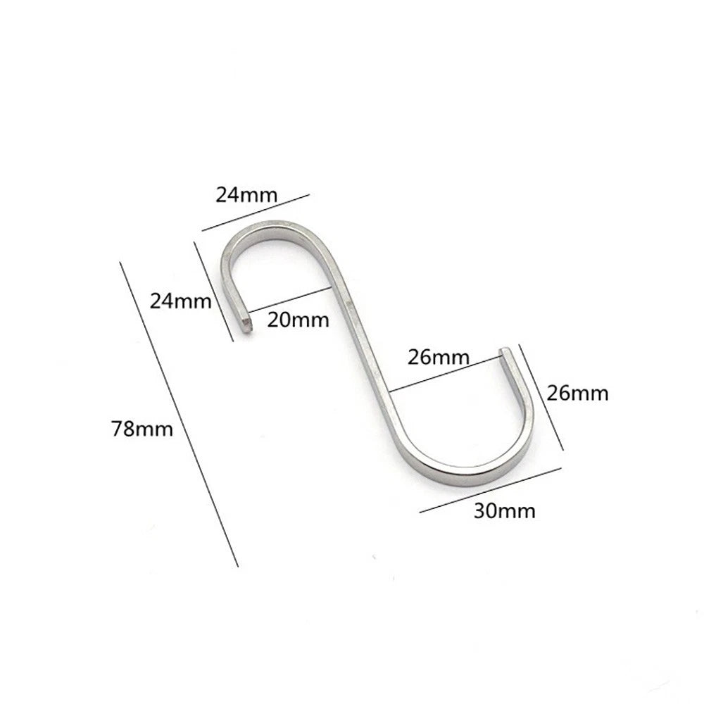 Quality Stainless Steel S Hooks Kitchen Utensil Bathroom Clothes Hanger Hanging