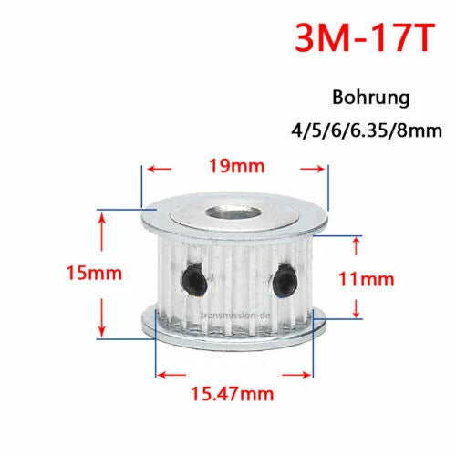 Timing Belt Pulley 3M 12T - 60T Synchronous Wheel for width 10 mm Timing Belts
