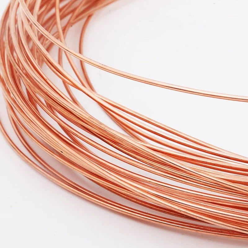 99.9% Round Copper Wire T2 Solid Bare Uncoated 0.2mm to 3.0mm Diameter By Metre