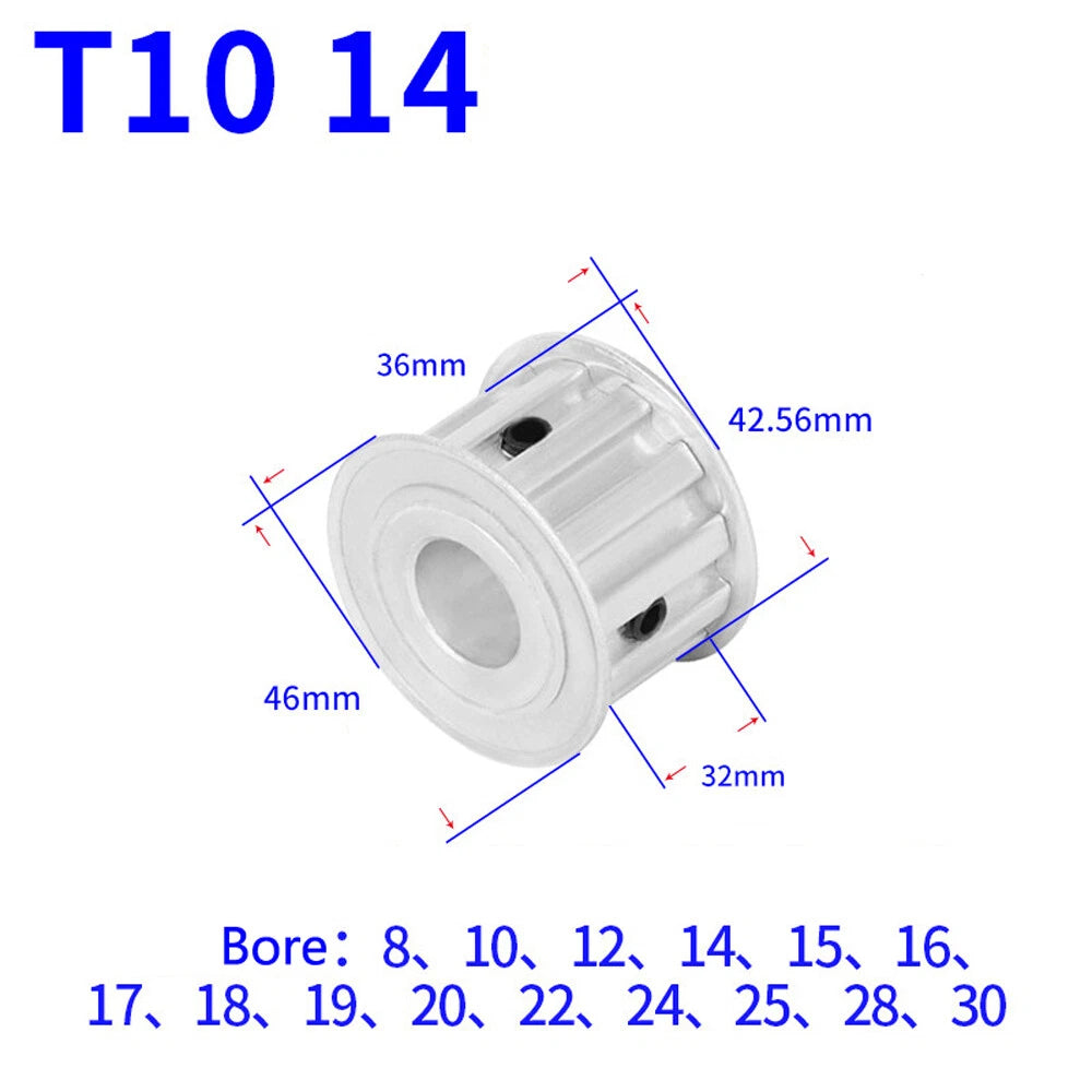 T10 12-40T Timing Belt Pulley CNC Drive Pitch 10mm AF-type With Keyway Wide 32mm
