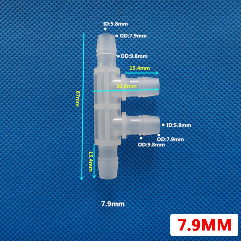 4-Way Plastic Barbed Hose Connector — 2.4mm to 11.1mm Tubing Splitter