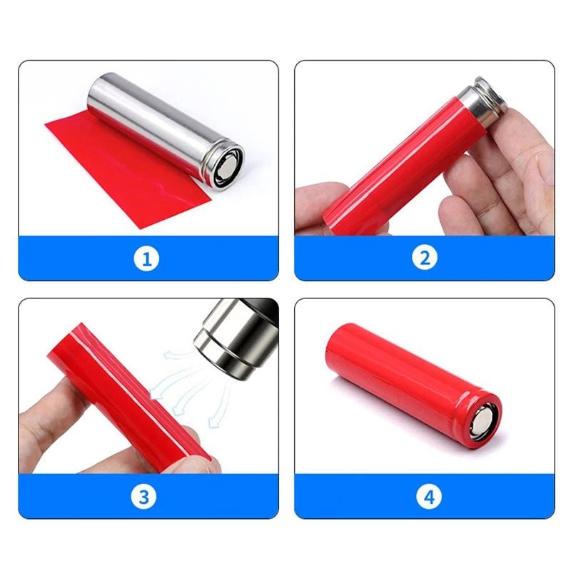 PVC Heat Shrink Tubing Red — 7mm to 280mm Flat Width, Battery & Wire Insulation Sleeve - HomeDIYer