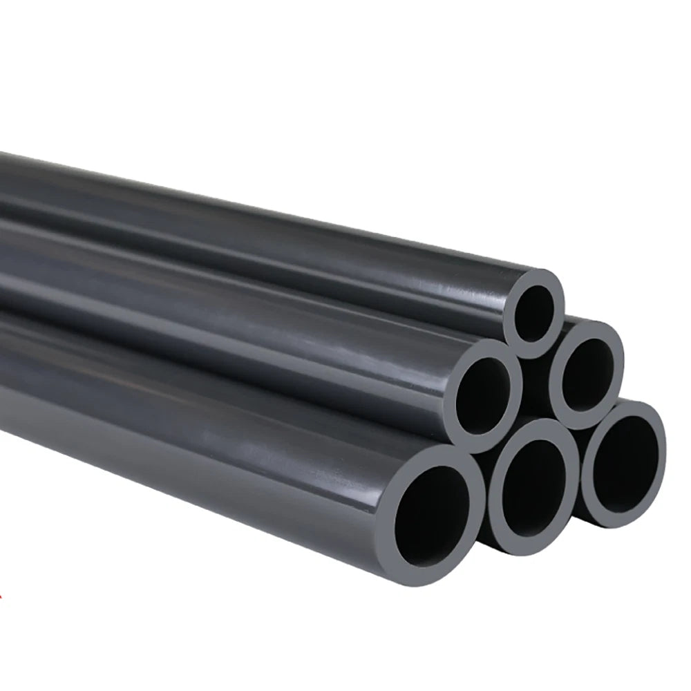 Grey PVC Round Tube Pipe – Solvent Weld | OD 20–110mm | 200mm & 500mm Lengths