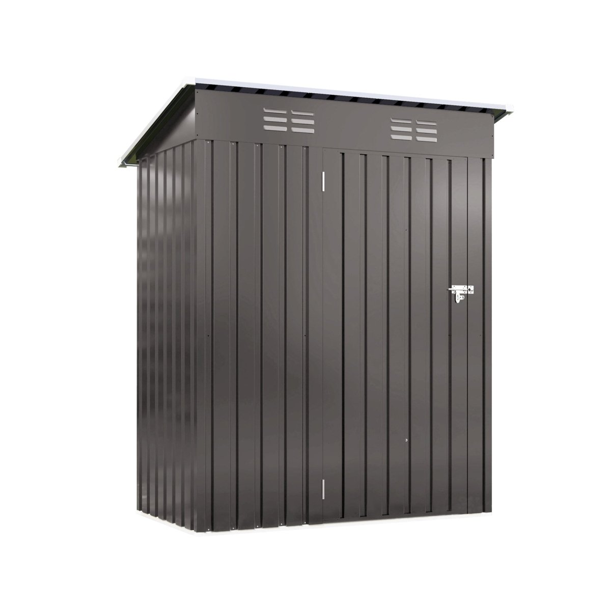 5X3 FT Metal Outdoor Storage Shed, Tool Shed with Pitched Roof and Lockable Door Compact Metal Tool Shed for Garden, Backyard, Patio, Everyday Sundries and Bike Storage, Gray - HomeDIYer