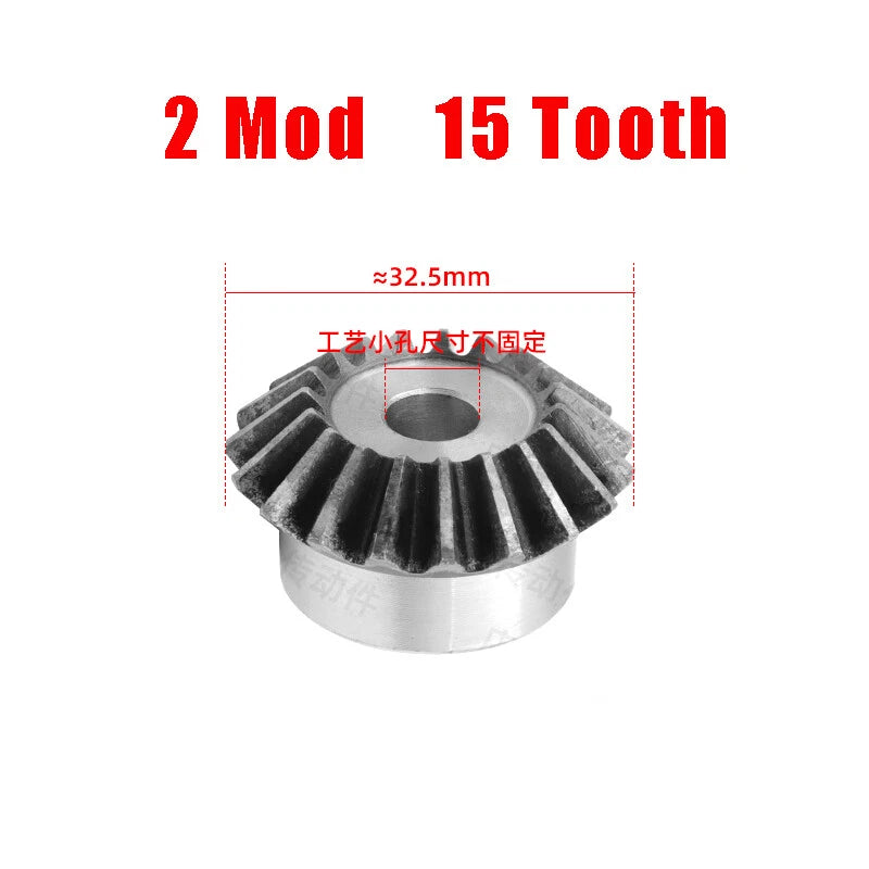 Bevel Gear 1/1.5/2 Mod 15-20 Teeth Transmission Gears Bevel Teeth 90° 45# Steel