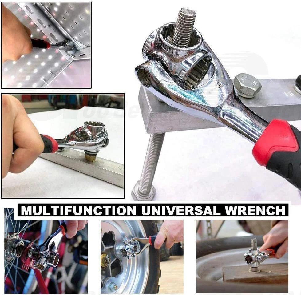 52 in 1 Universal Socket Wrench Multifunction 360° Rotating Head Spanner Tool