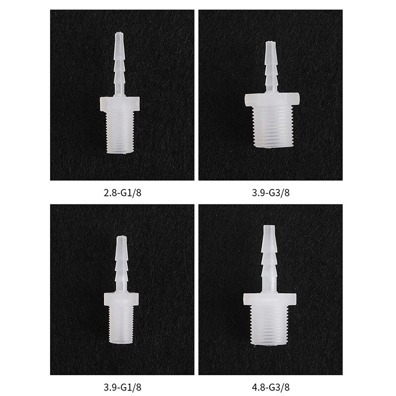 BSP Metric Male Thread Plastic Hose Connector — Straight Barbed Joiner (PP/PE, 1/8" to 3/4")