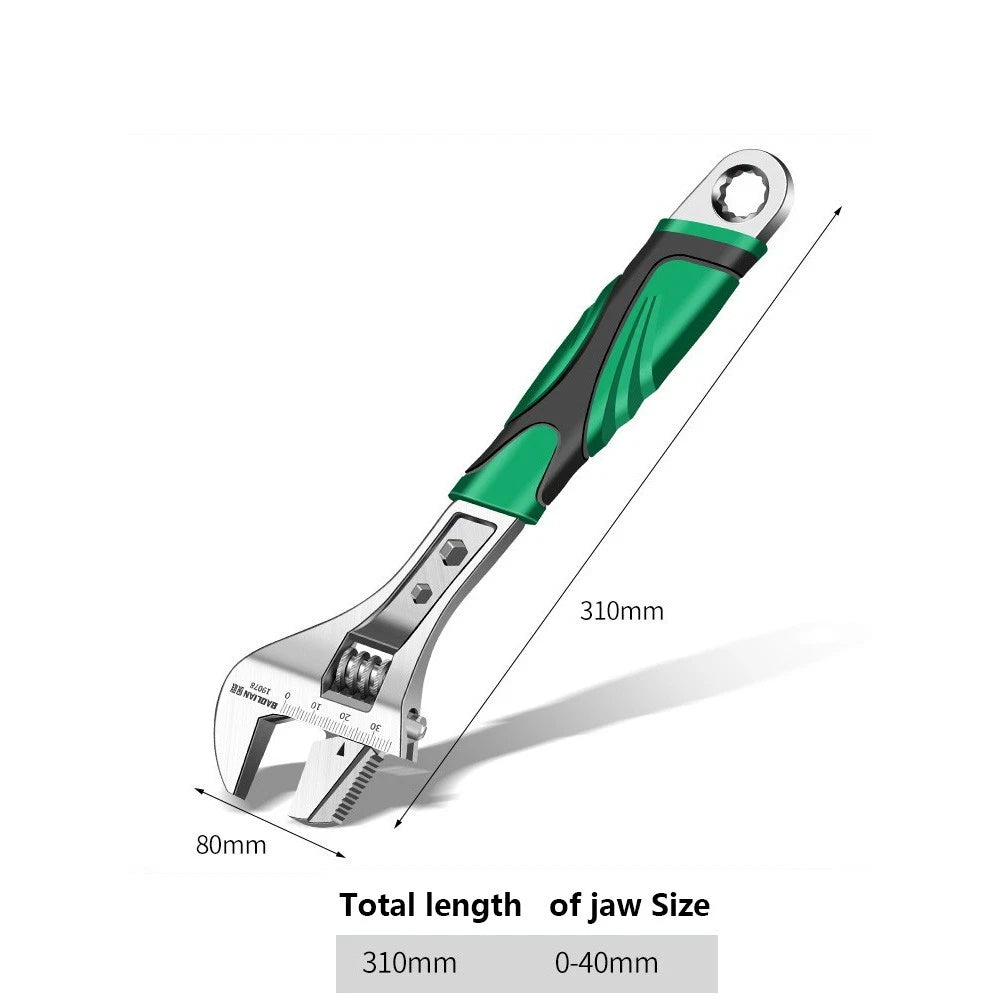 Adjustable Spanner Wrench 6" 8" To 24" Garage Tool Soft Grip Handle Metric Scale