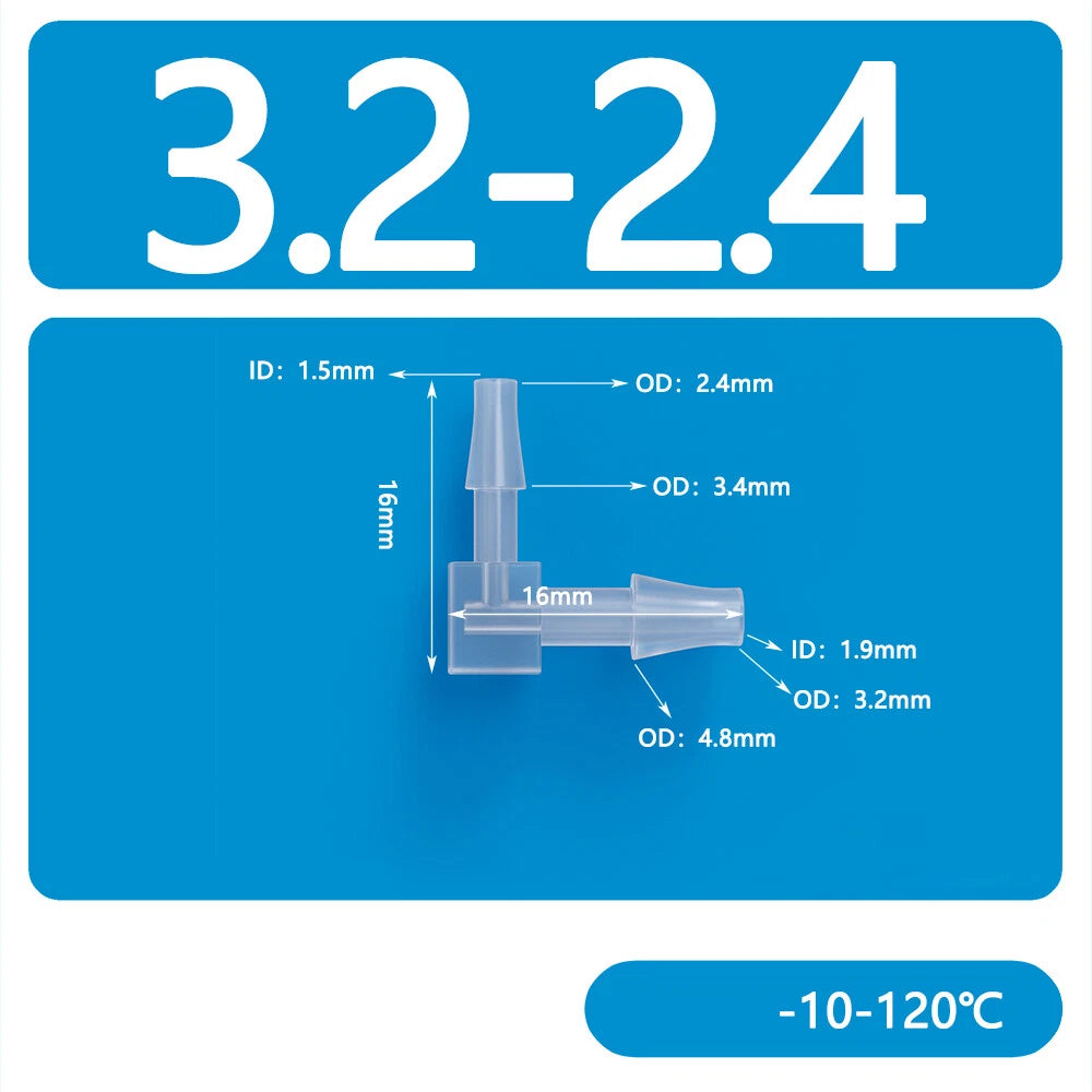 L-Shaped Reducer Elbow Hose Connector — Plastic Tube Fitting for Air & Water Lines