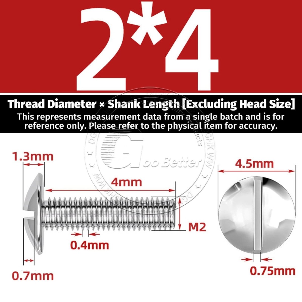 A2 Stainless Steel Mushroom Head Slotted Machine Screws — M2 to M8, Multiple Lengths - HomeDIYer