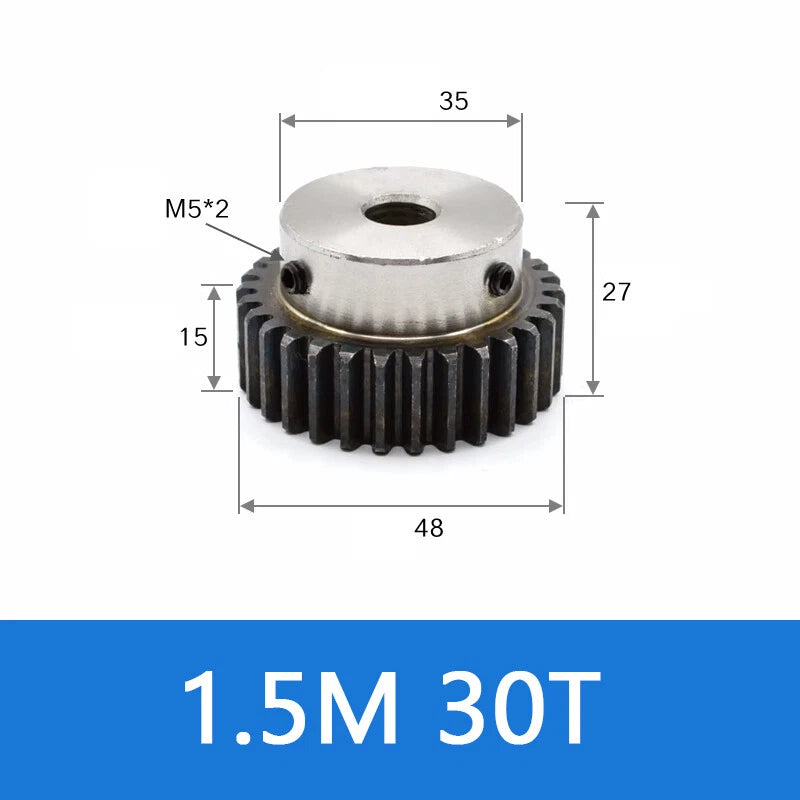 Spur Gears 45# Steel Transmission Gear 1.5 Mod 28-35 Teeth With Step Motor Gear