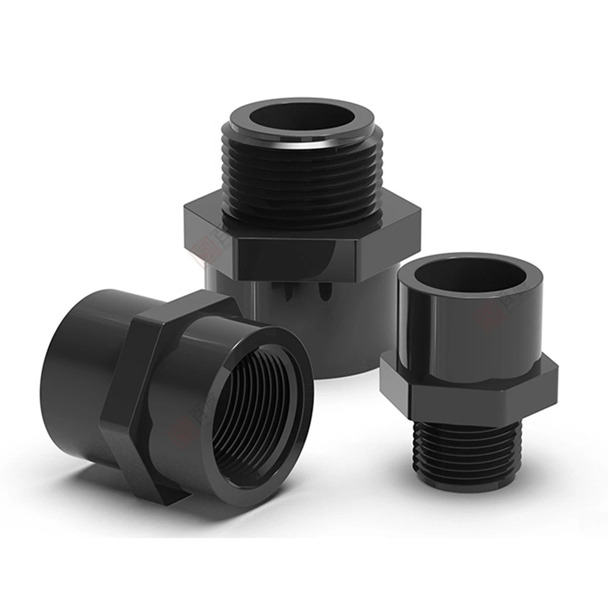 PVC Metric Plumbing Fittings Pipe Straight Threaded Male & Female Connector