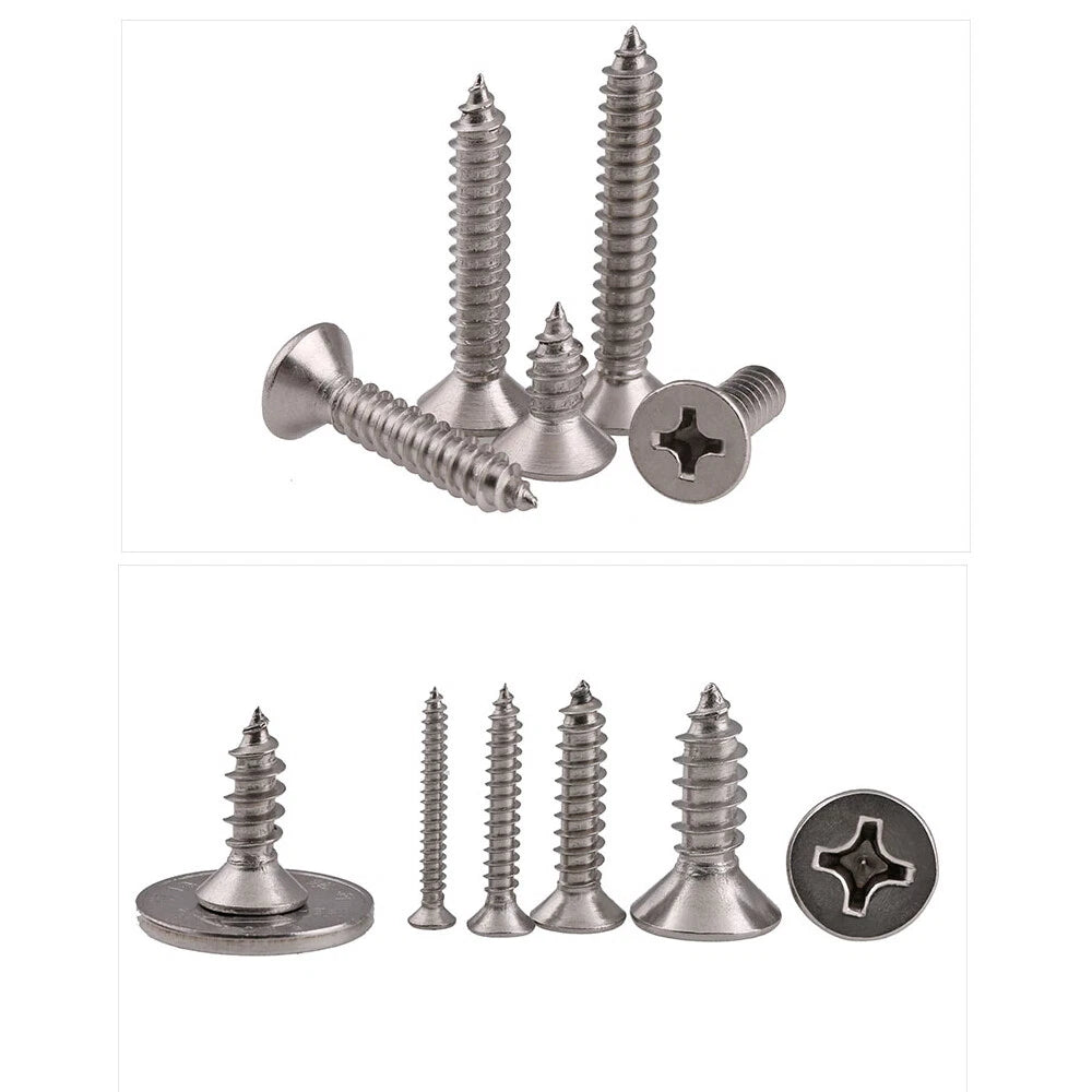 M3–M8 Countersunk Flat Head Self Tapping Screws – A2 Stainless Steel
