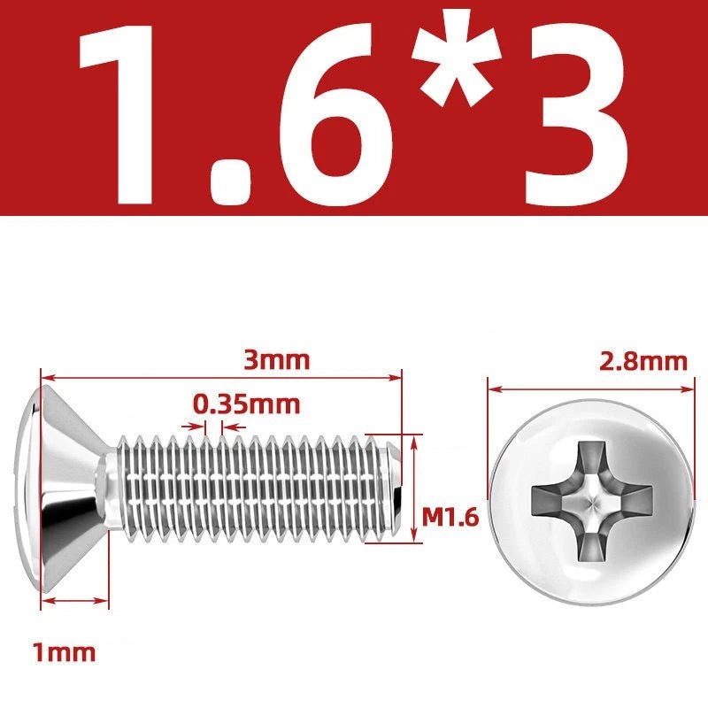 Phillips Oval Head Machine Screws Stainless Steel — M1.6 to M10, All Sizes - HomeDIYer